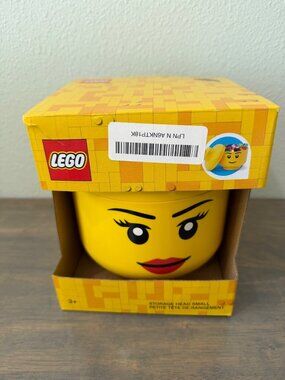 Lego Storage Head Girl Size Small for Building Bricks and Minifigures